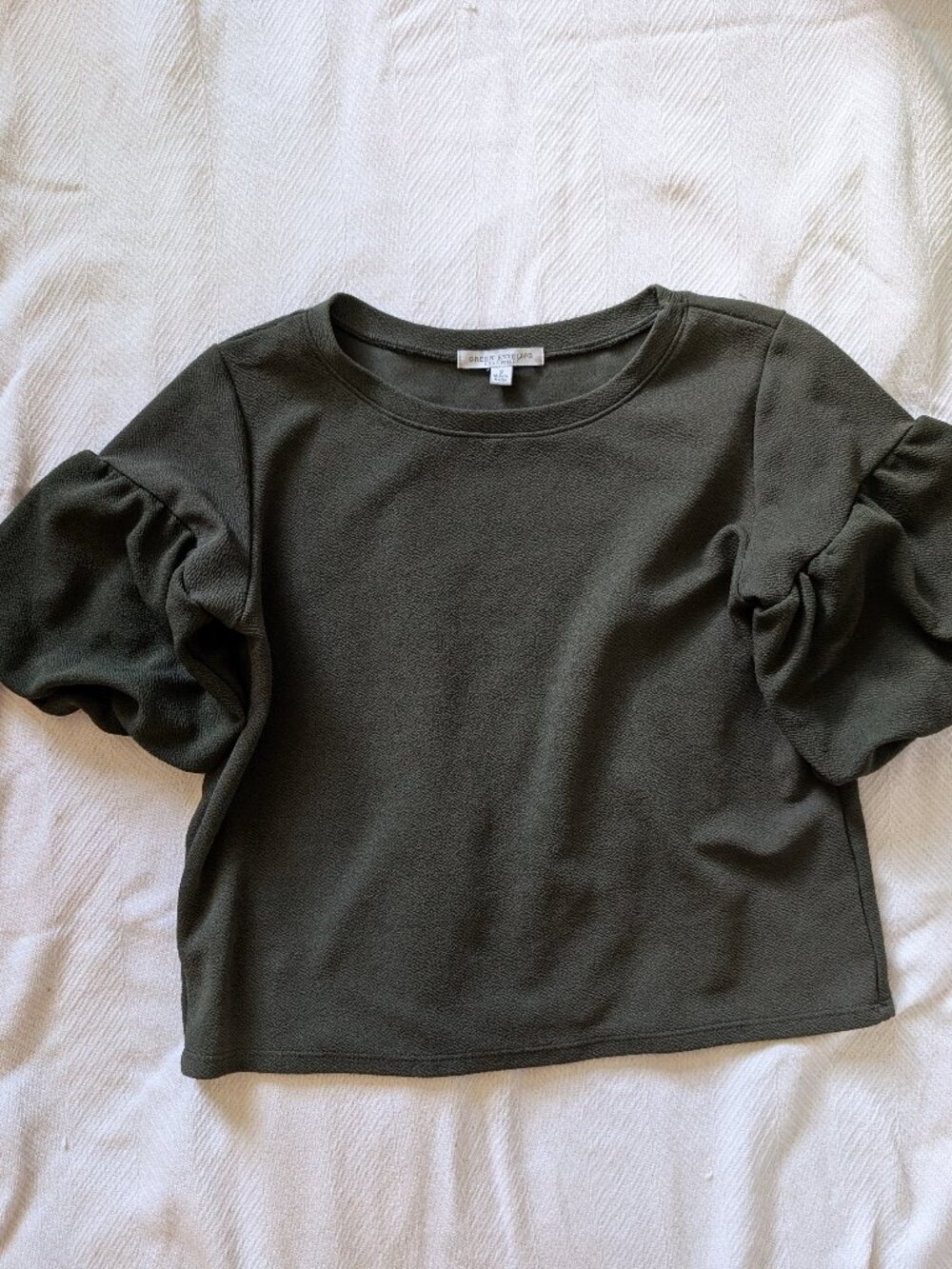 Dark green Blouse with bubble sleeve - Size S
